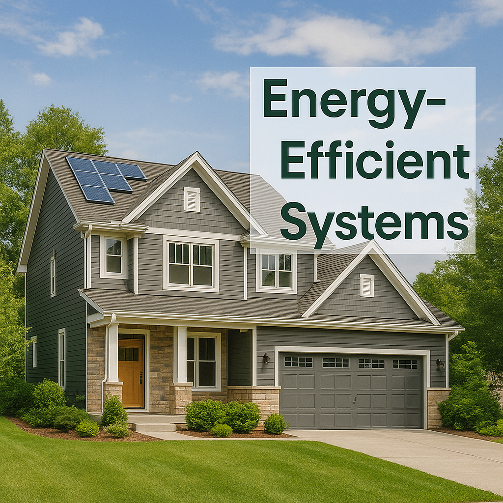 Digital diagram highlighting energy-efficient insulation, windows, and HVAC zones.
