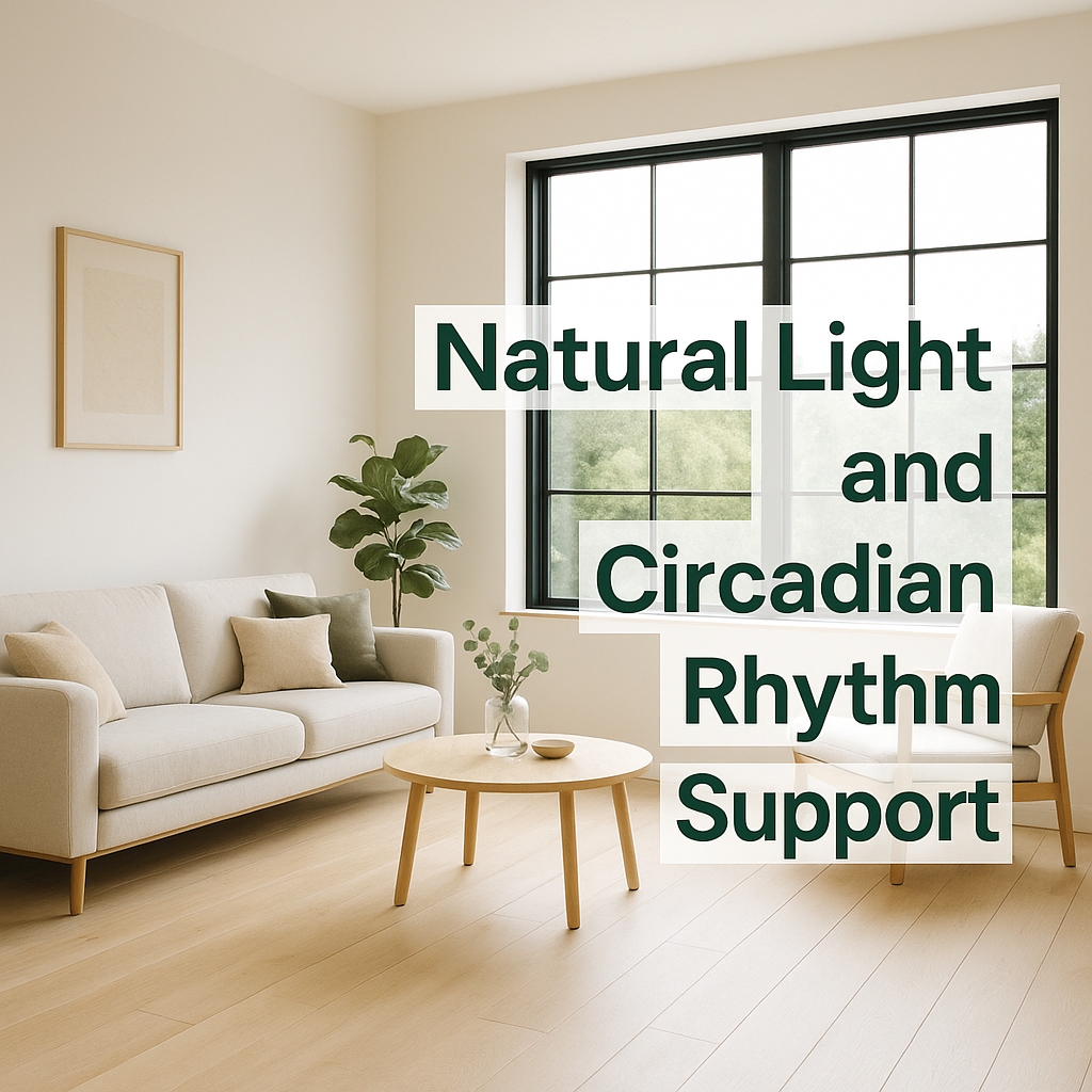 Sunlit living room with expansive windows and minimalist natural decor.
