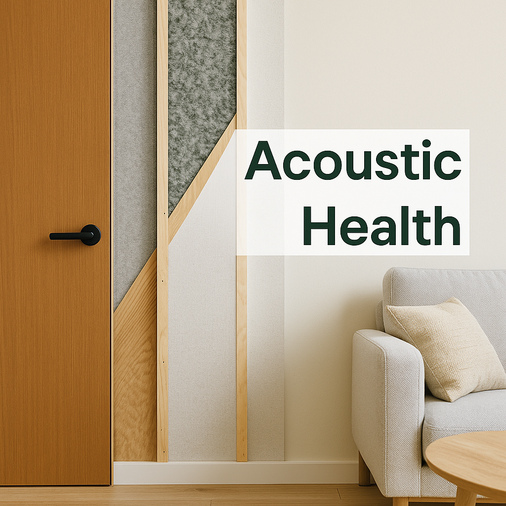 Interior view of a quiet, well-insulated room with acoustic treatments.
